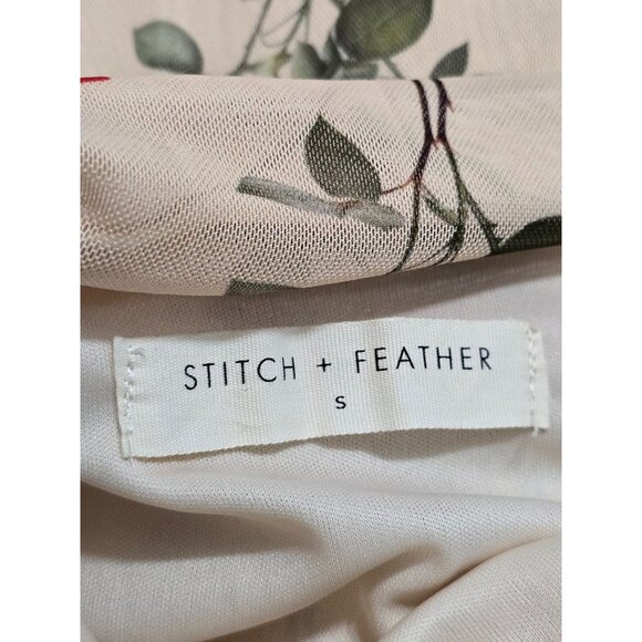 Stitch + Feather Floral Print Slip Dress With‎ Adjustable Spaghetti Straps  Drop - Picture 6 of 13